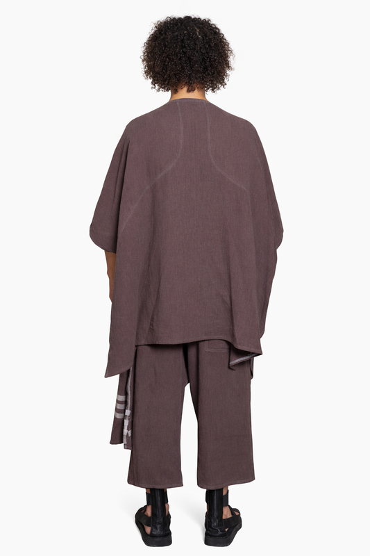 PONCHO 6LINE BROWN