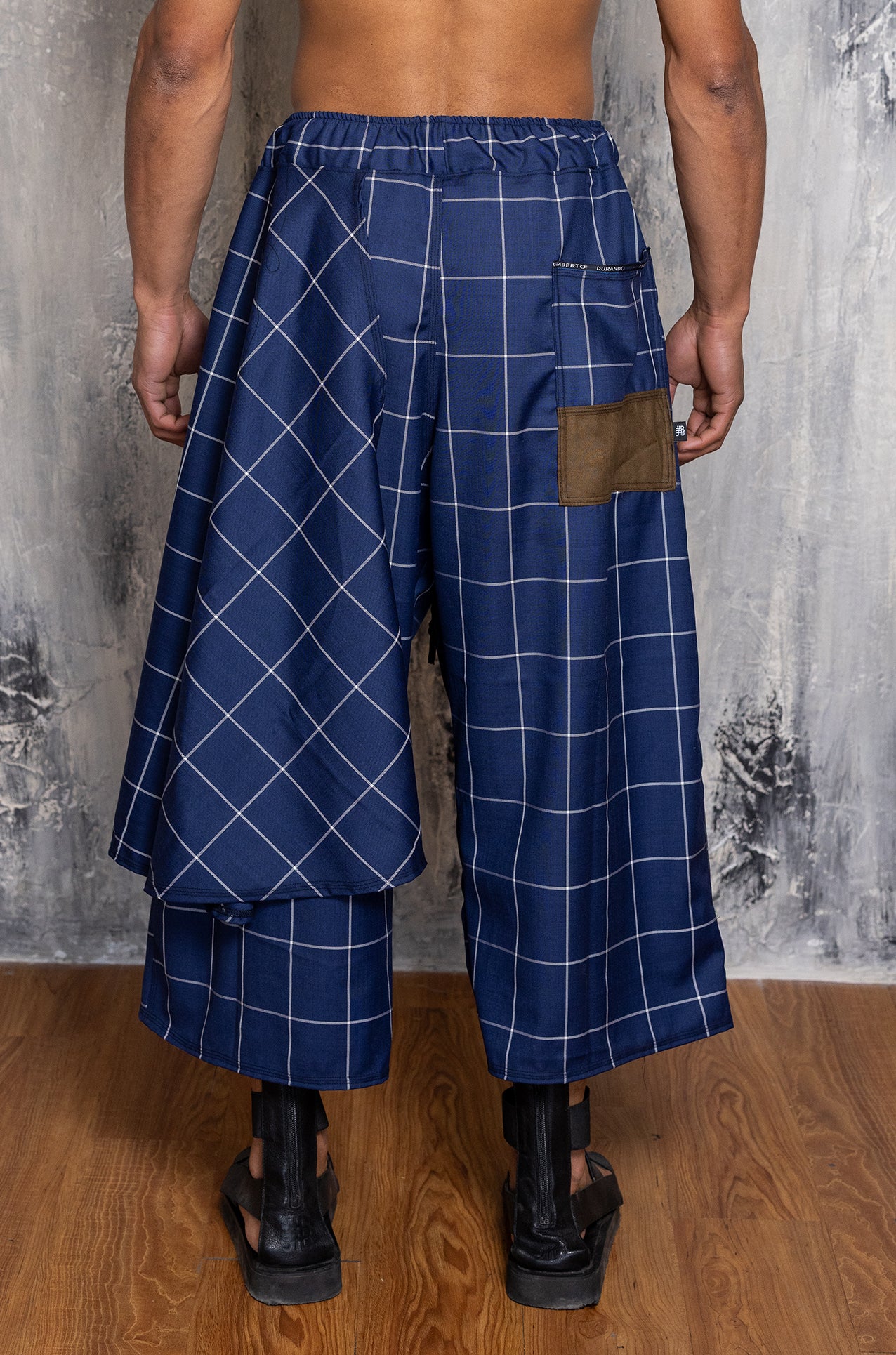 ARI-HAKAMA TARTAN WOOL BLU