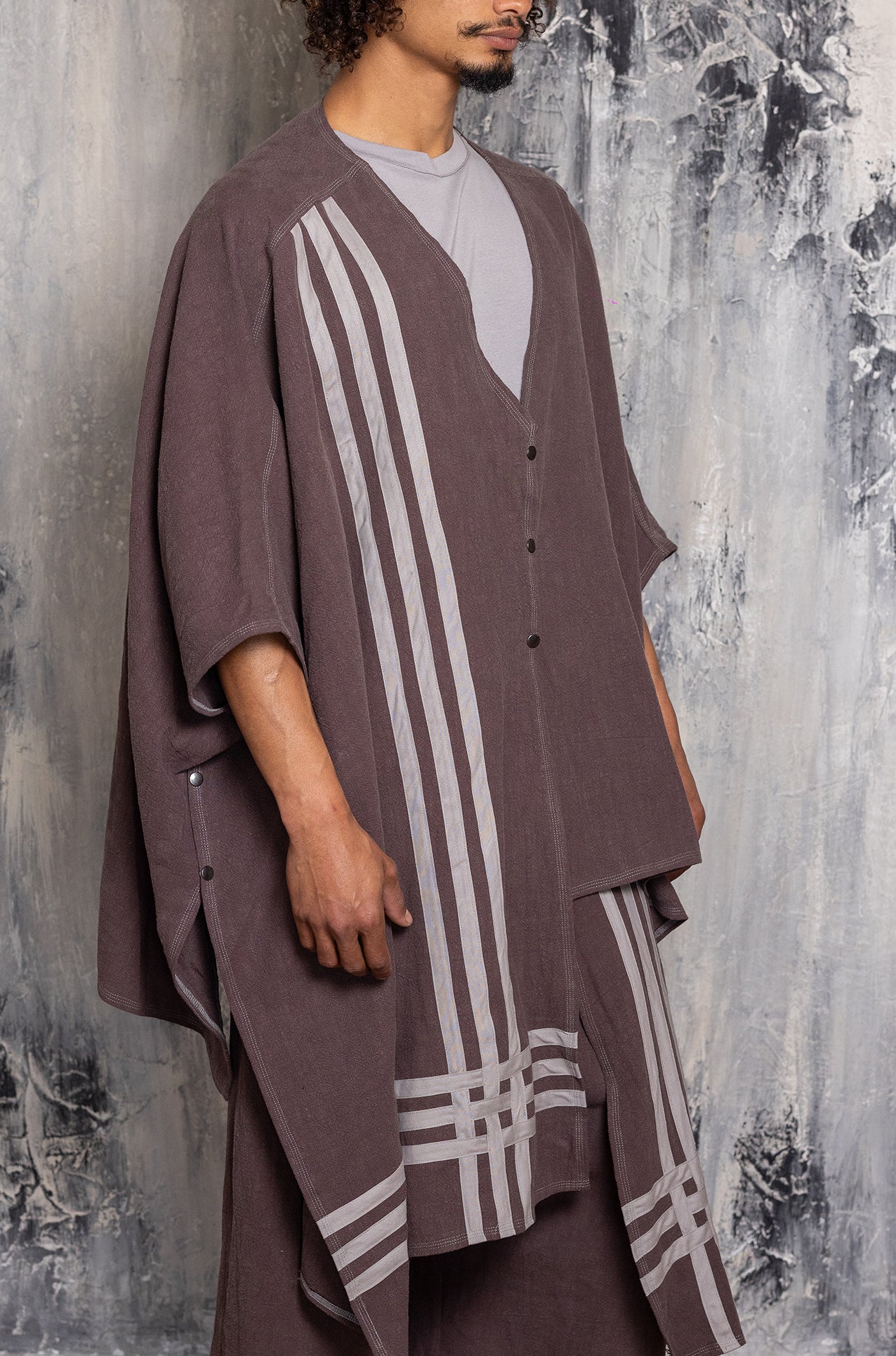 PONCHO 6LINE BROWN